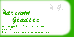 mariann gladics business card